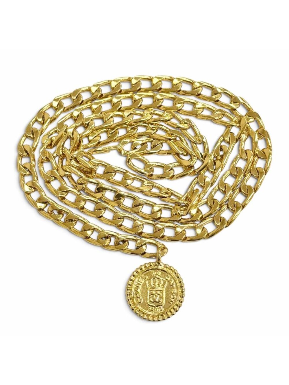 Chanel Vintage CC Logo Medallion Chain Belt Gold Recommended